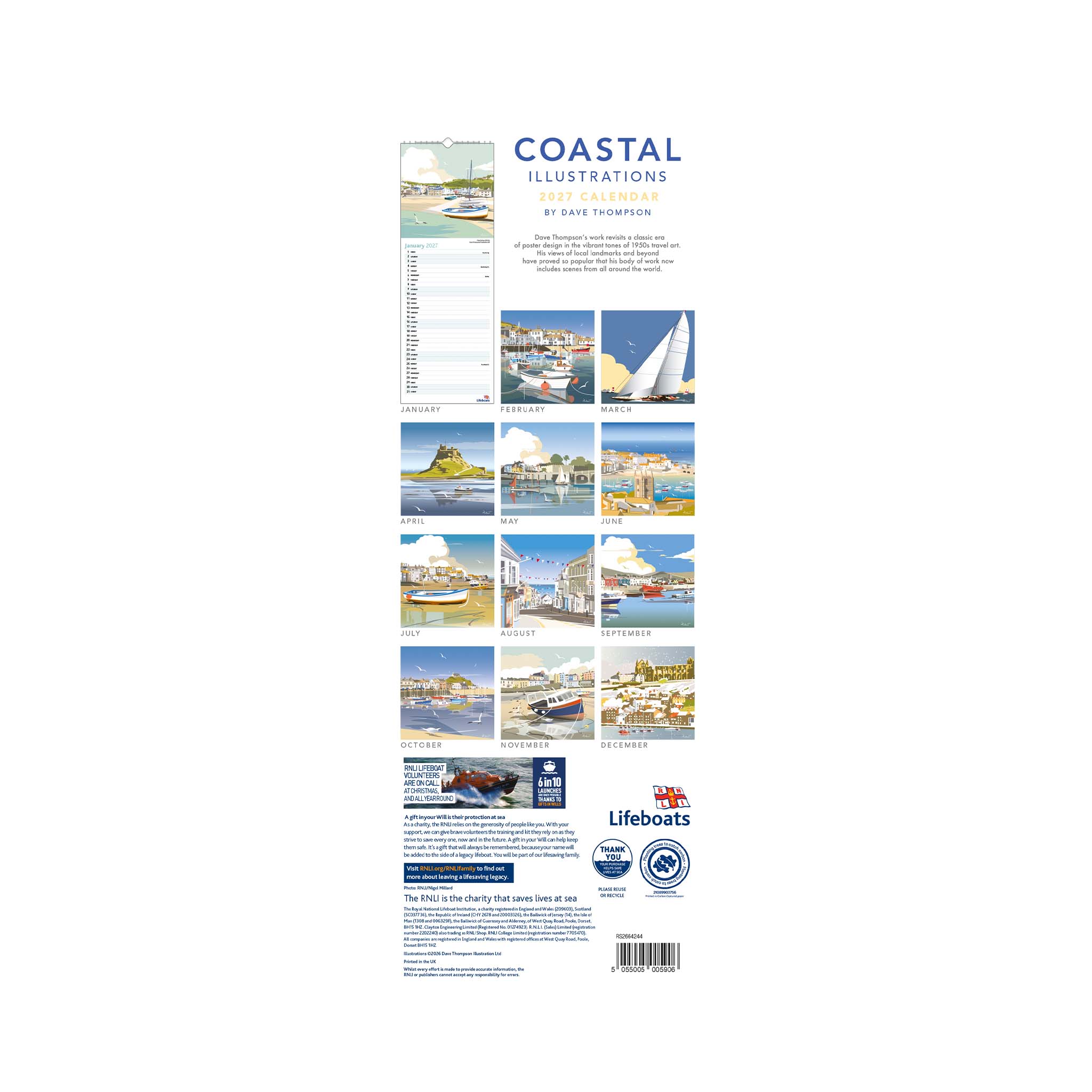 2027 Coastal Illustrations Calendar - Image 3