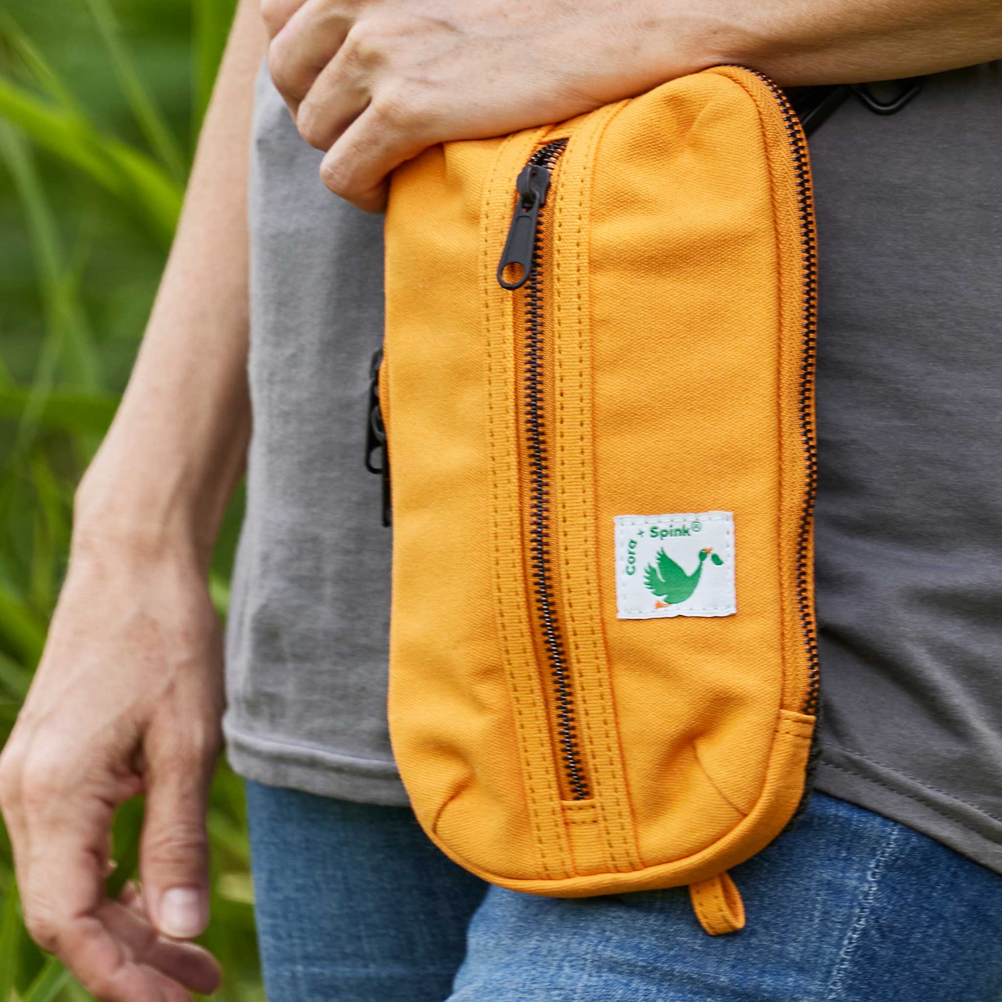 Cora + Spink Frankie Canvas Bag, Orange - Image 3