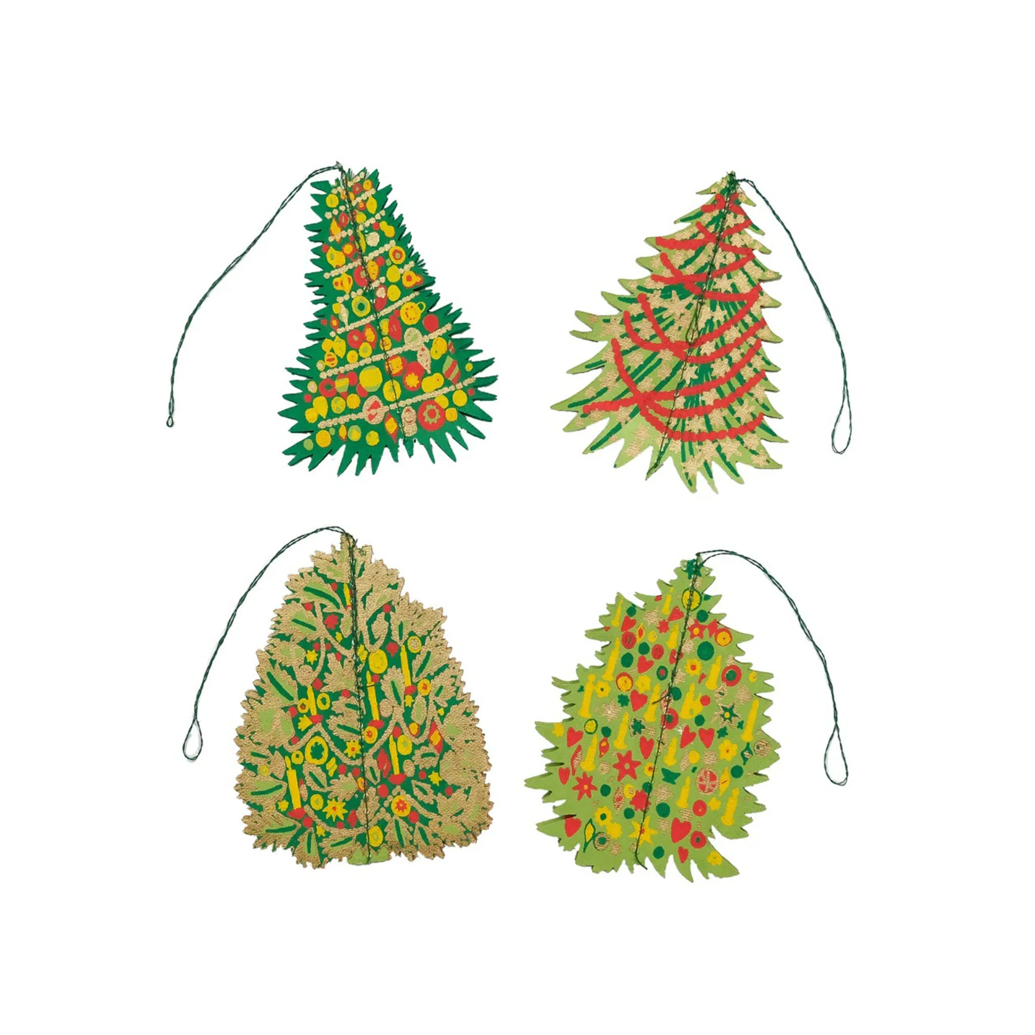 Decorated Trees Paper Ornament Set - Image 3
