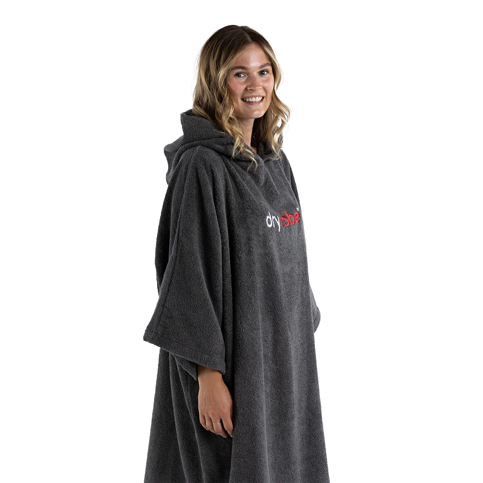RNLI Dryrobe® Organic Towel Robe, Grey - Image 4