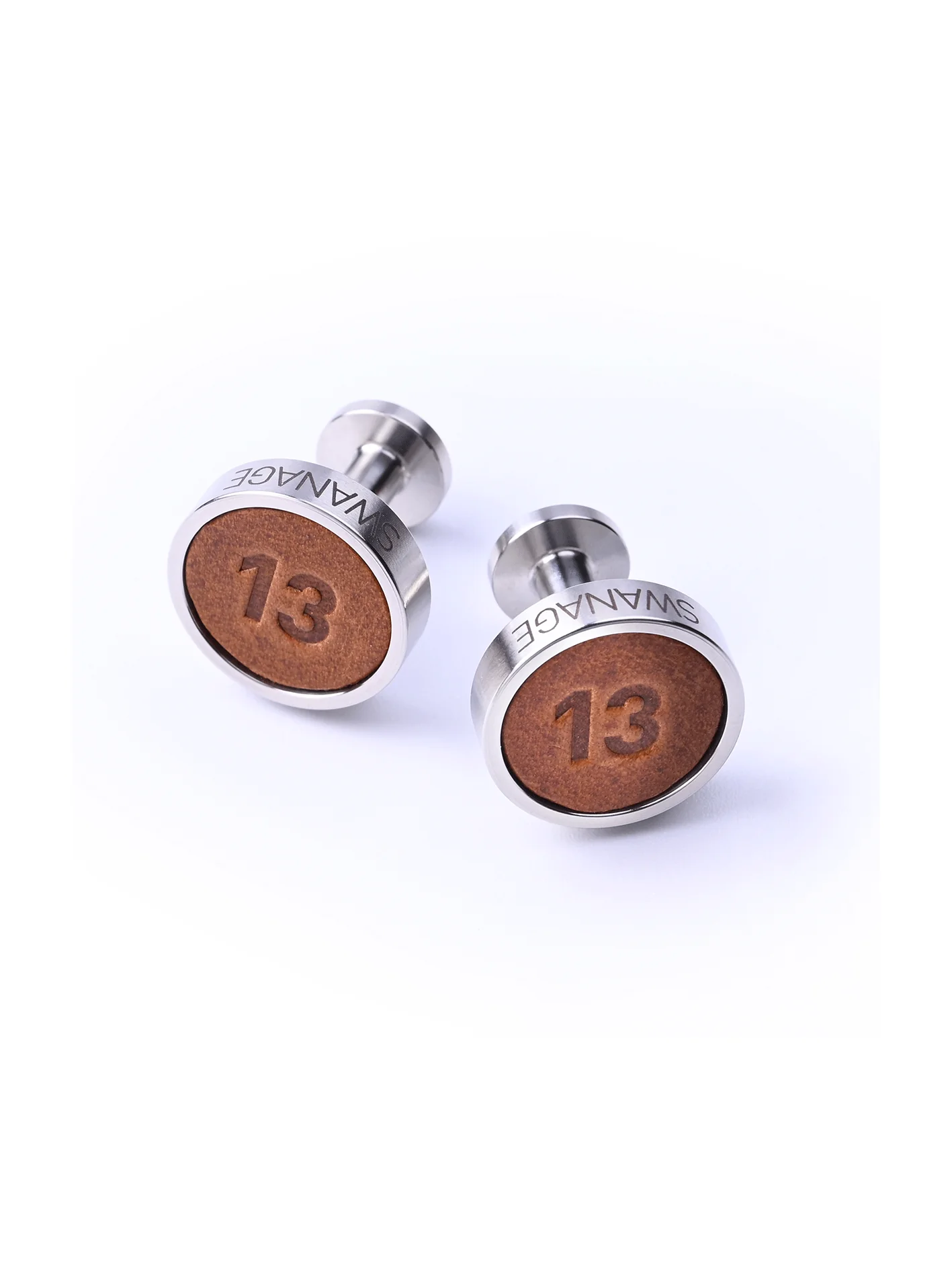 Launch a Memory Leather & Metal Cufflinks, Swanage - Image 2