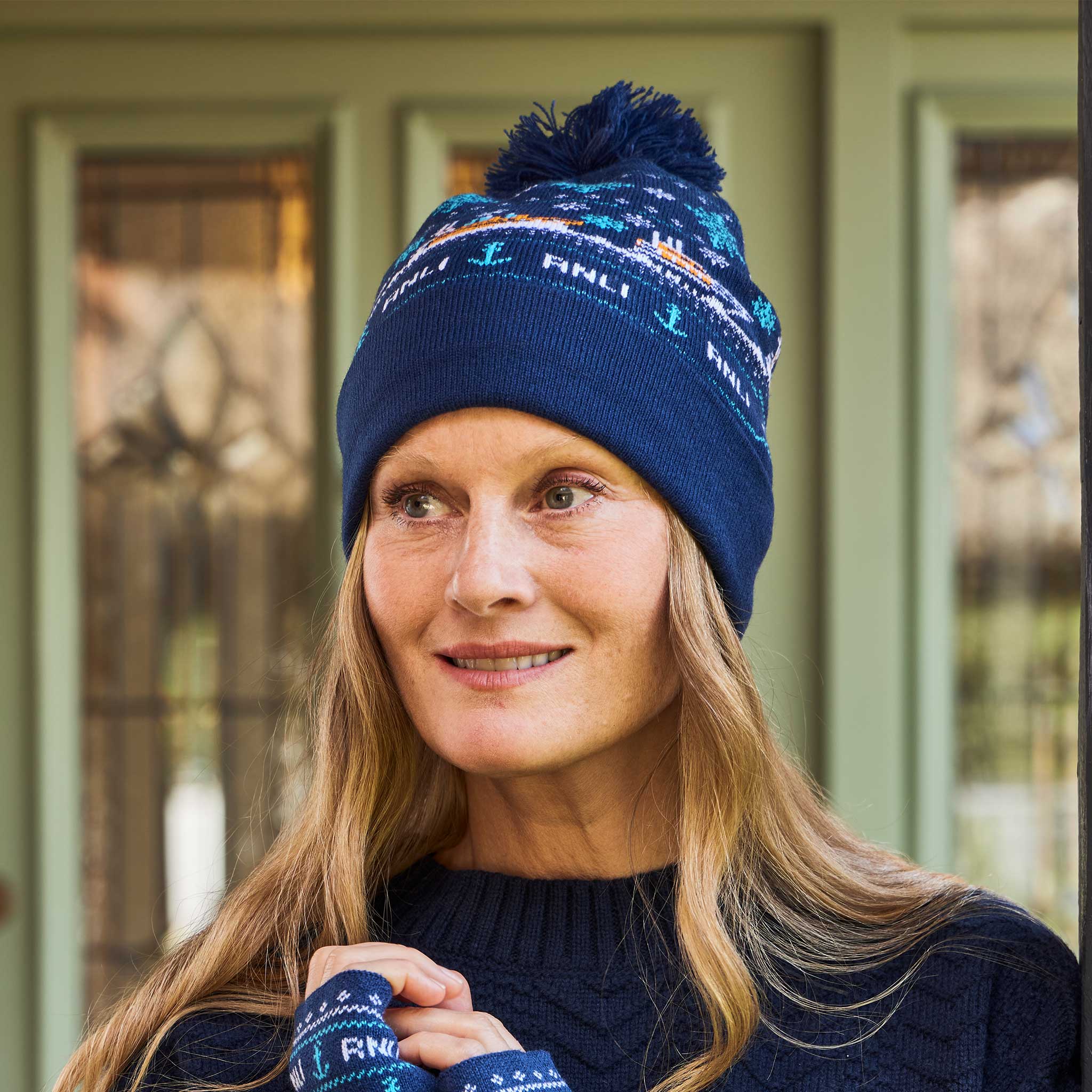 RNLI Christmas Unisex Bobble Hat - Image 3