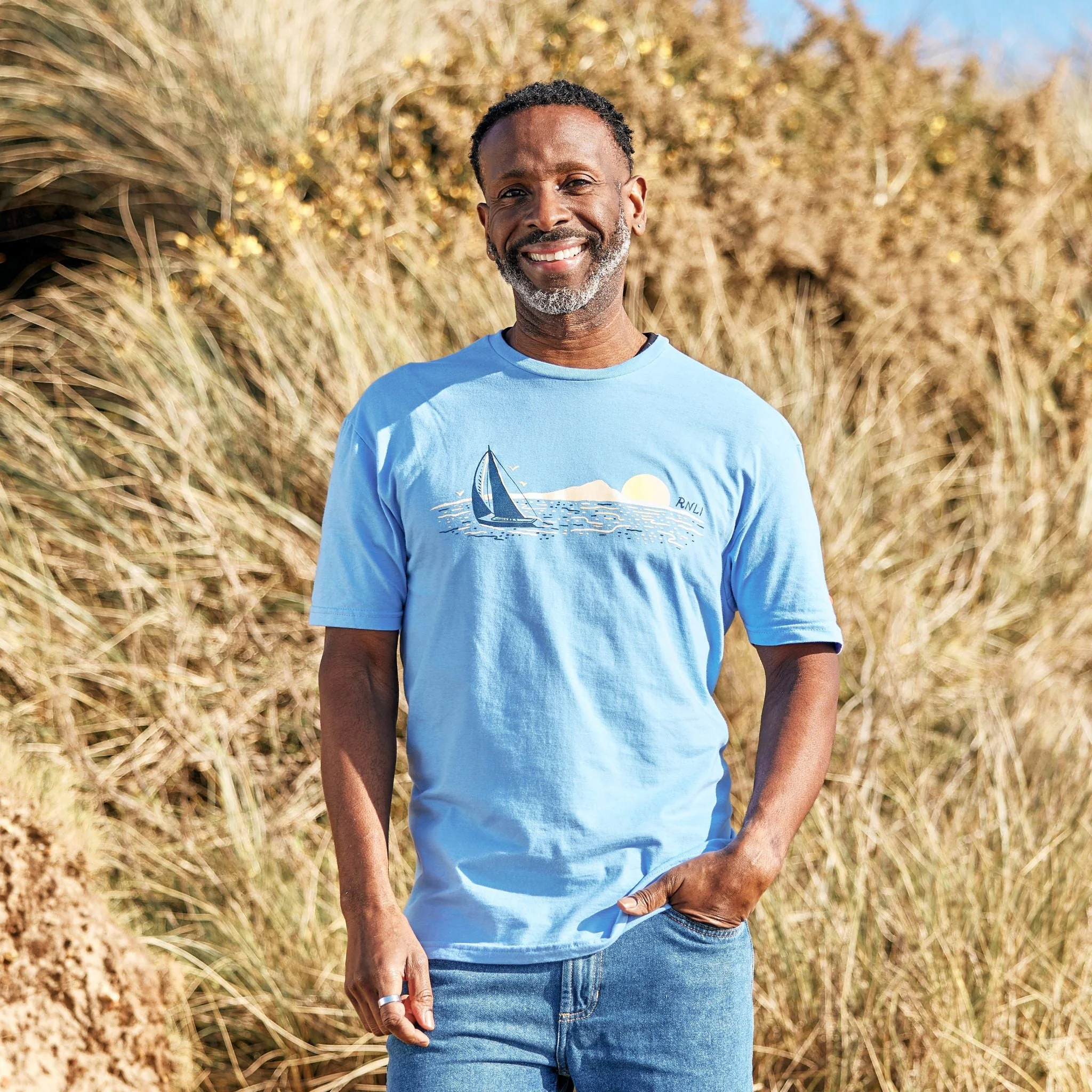 RNLI Coastal Unisex T-Shirt, Blue - Image 2