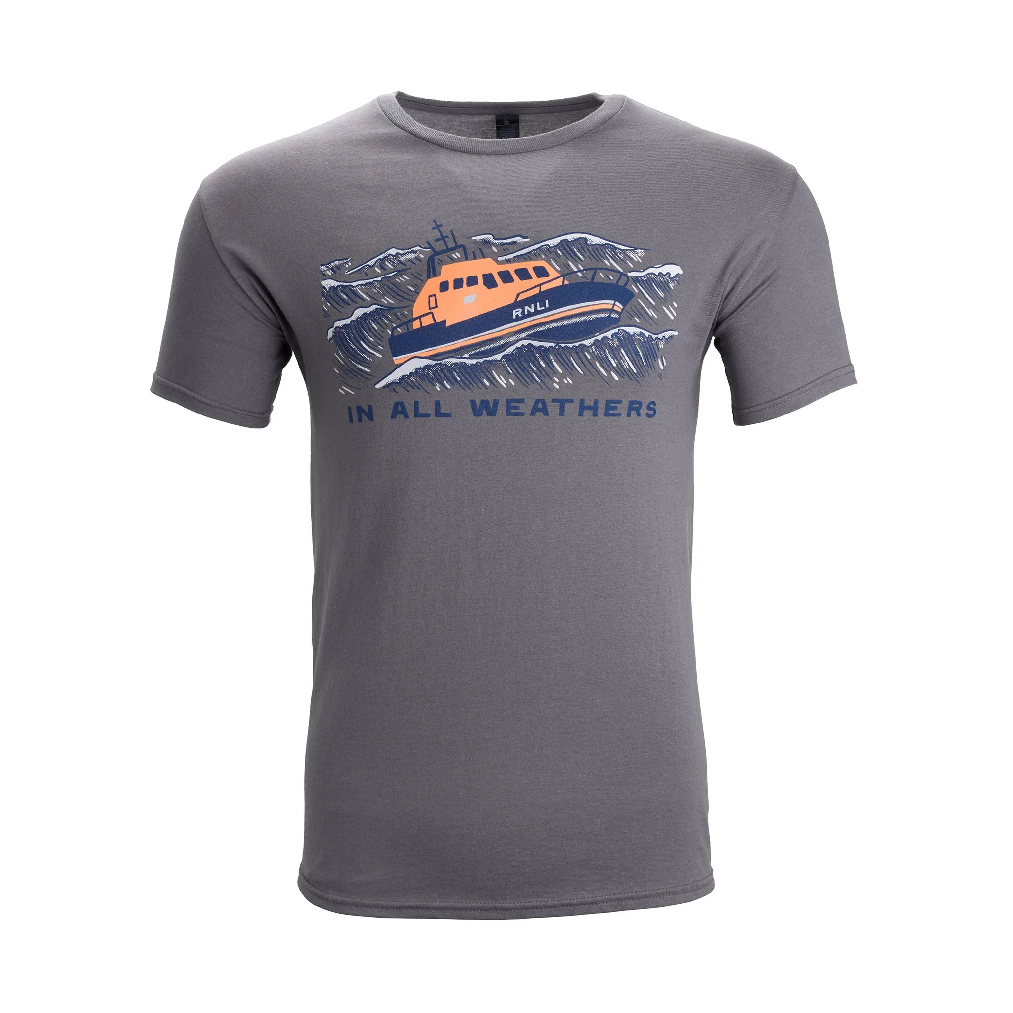 RNLI In All Weathers Unisex T-shirt, Charcoal