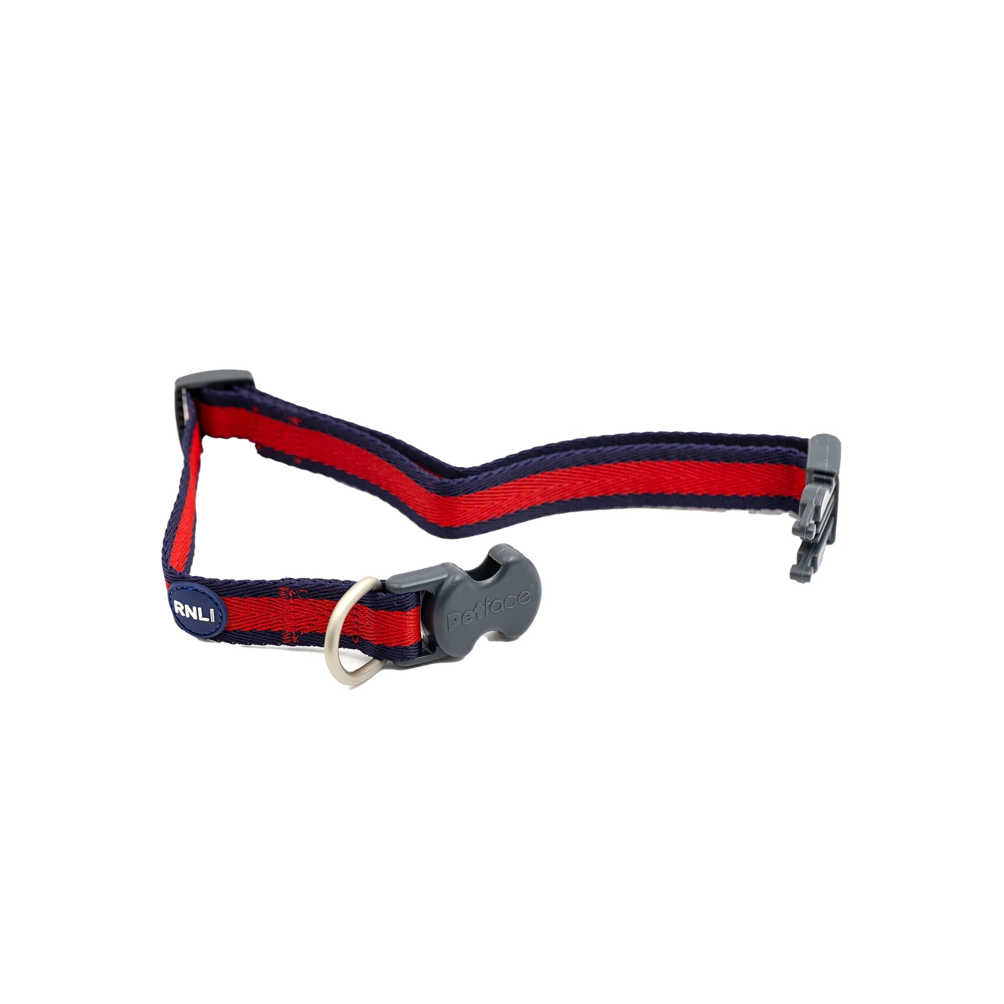 RNLI Stripe Dog Collar, Navy/Red - Image 3