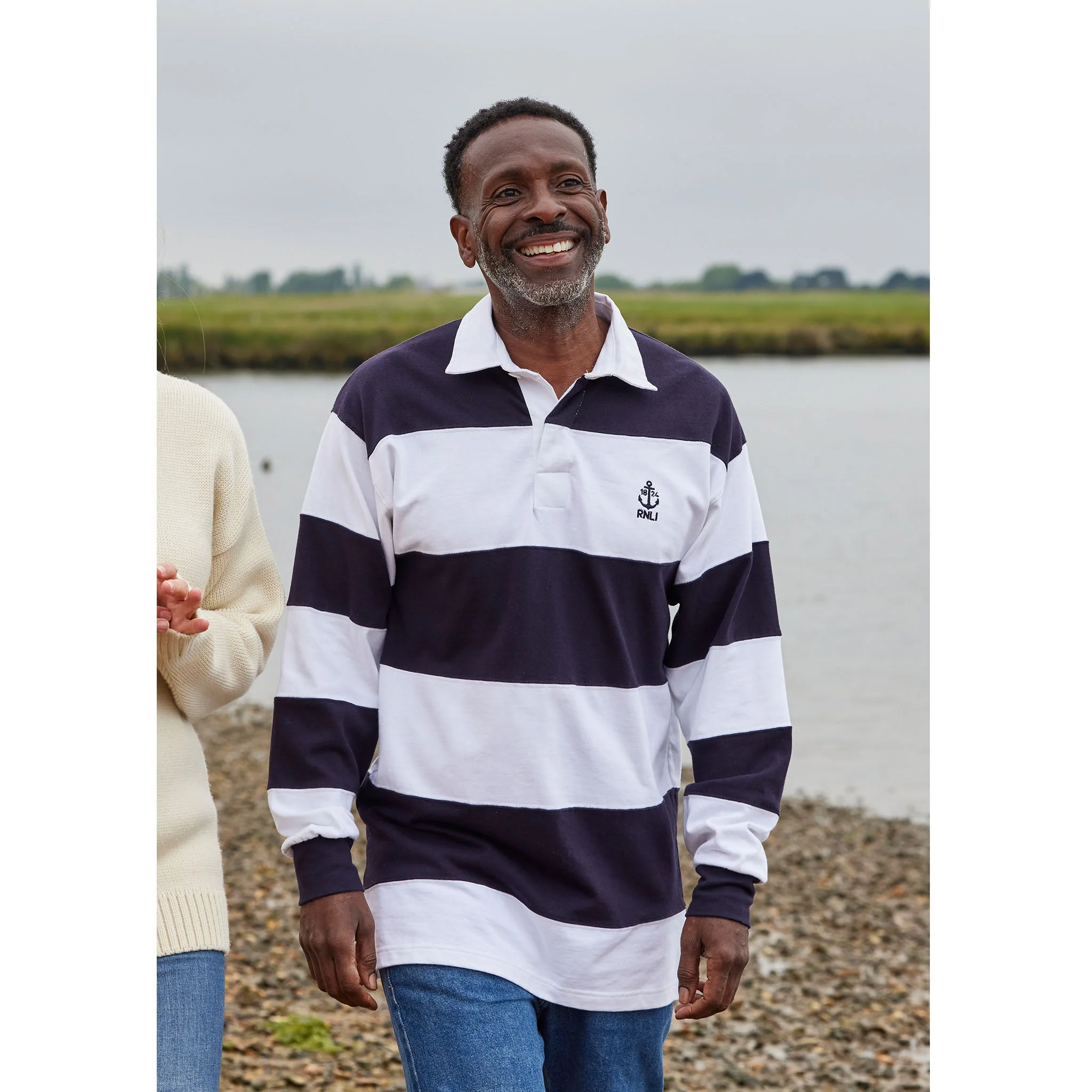 RNLI Stripe Embroidered Men's Rugby Top - Image 2