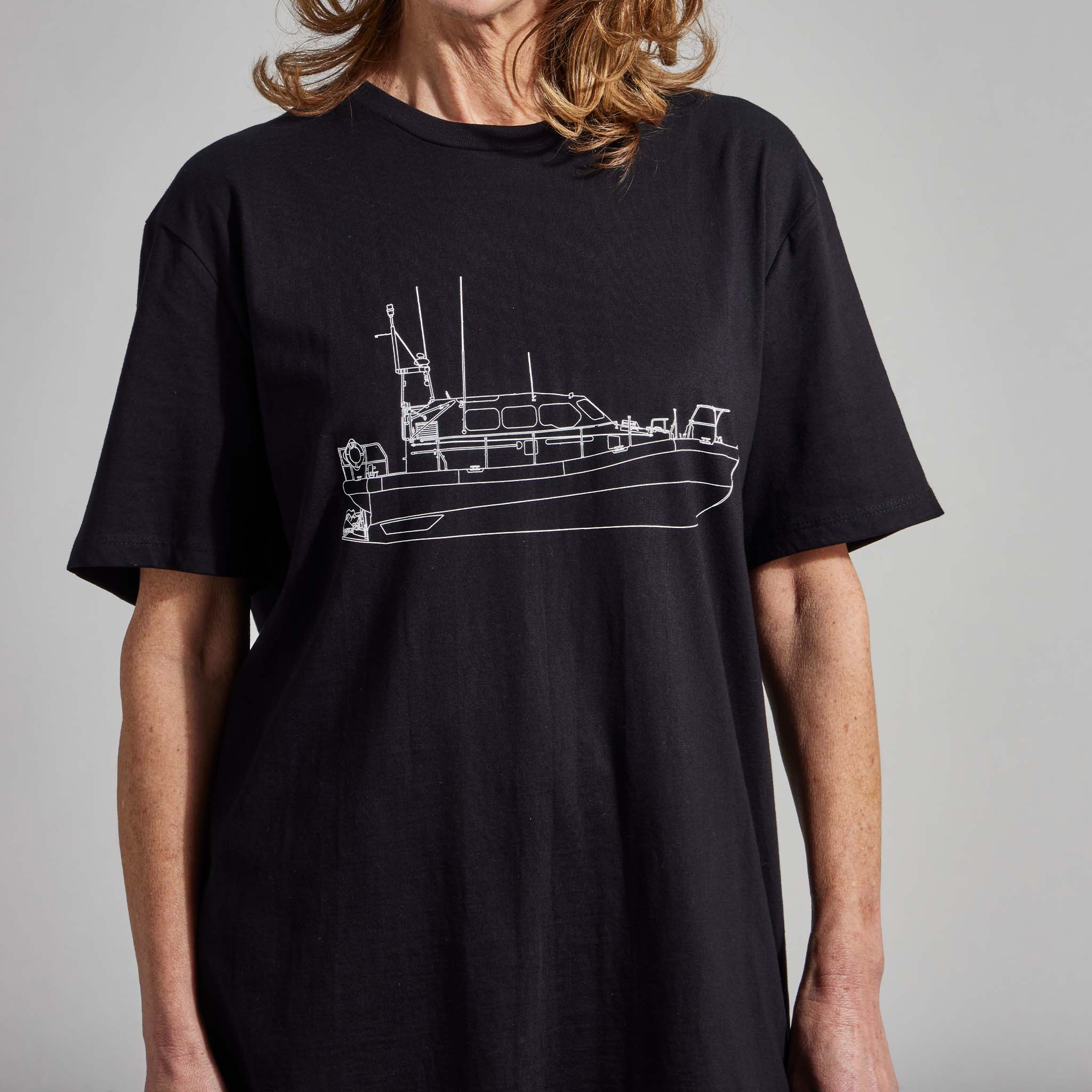 RNLI Shannon Boat Plans Unisex T-Shirt - Image 2