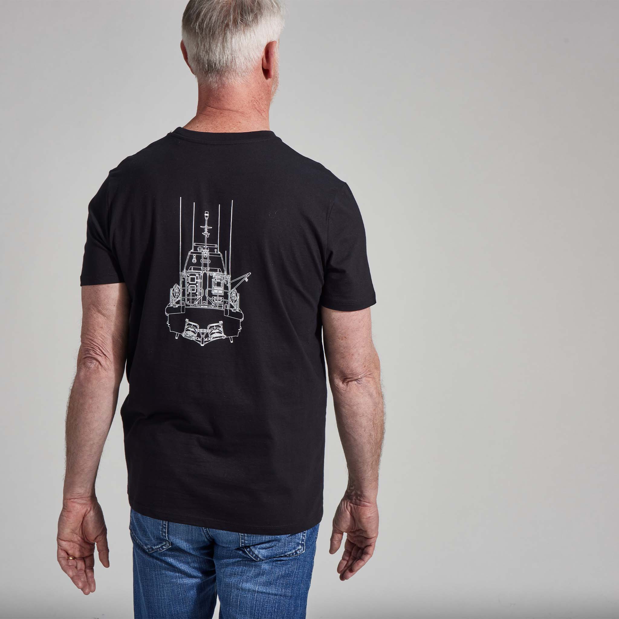 RNLI Shannon Boat Plans Unisex T-Shirt - Image 3