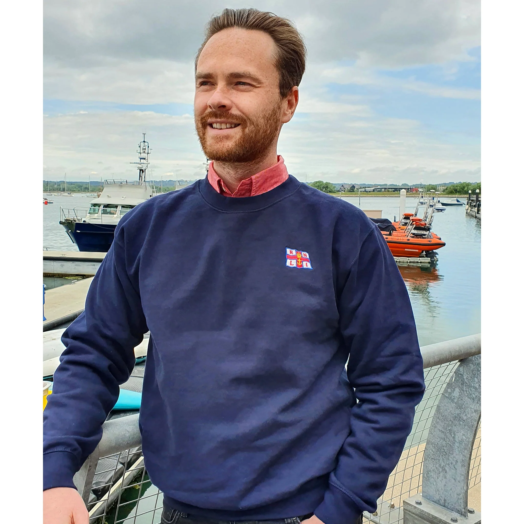 Unisex RNLI Flag Sweatshirt, Navy - Image 4