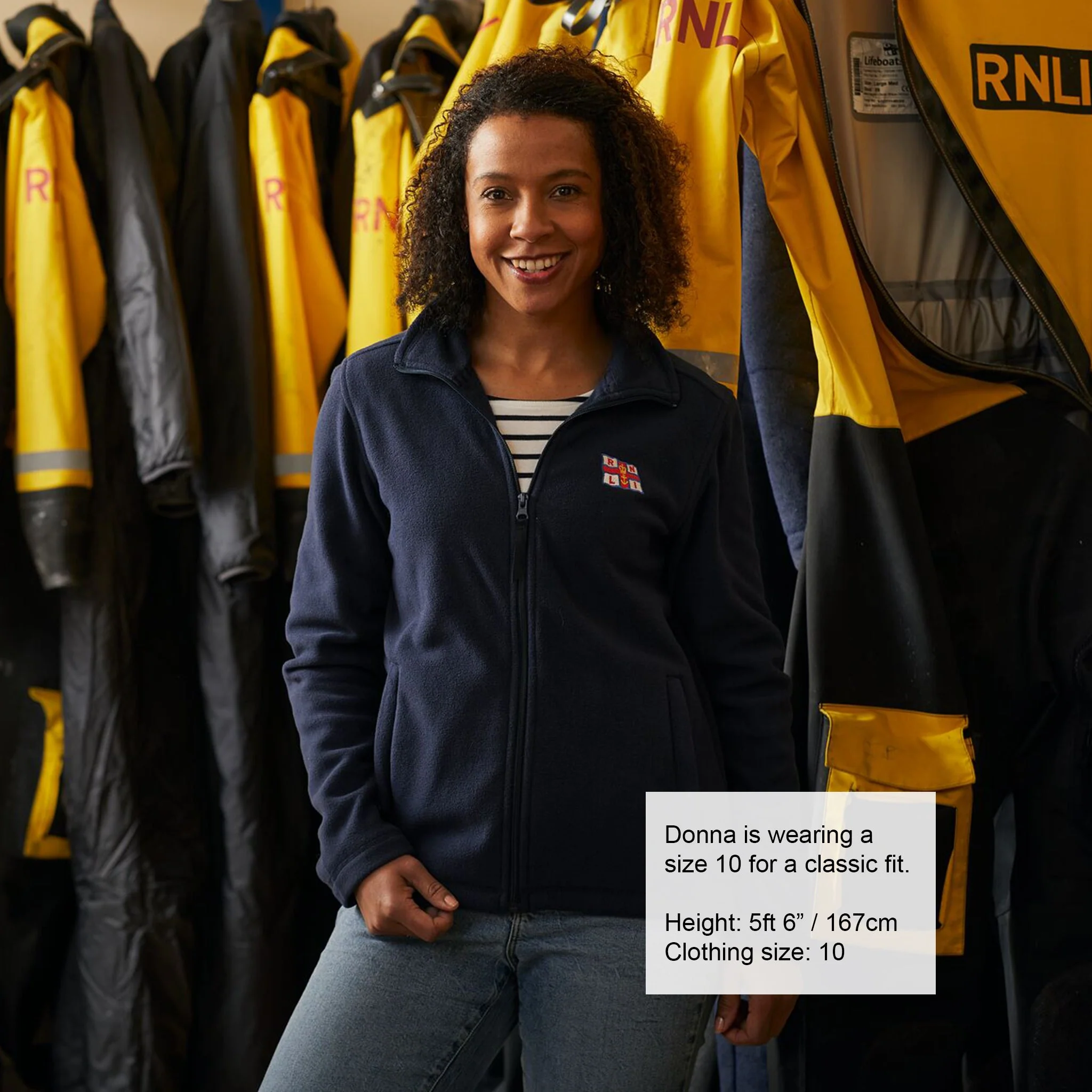 Women's RNLI Full Zip Flag Fleece, Navy - Image 3